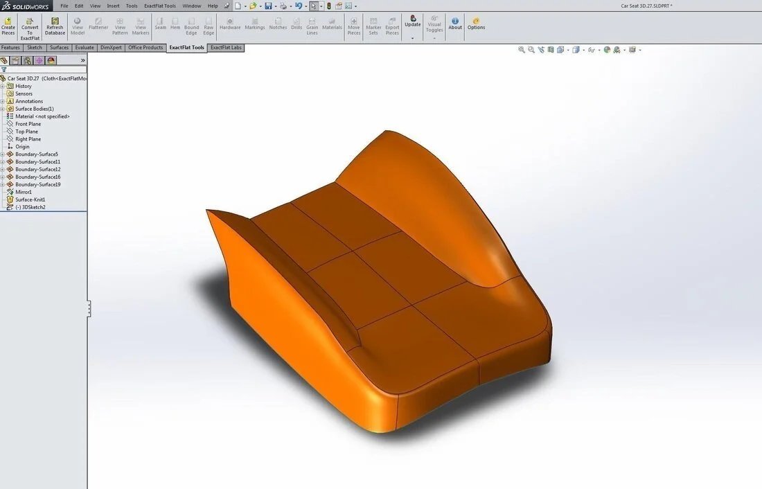 Automotive Seat Bun ready to flatten