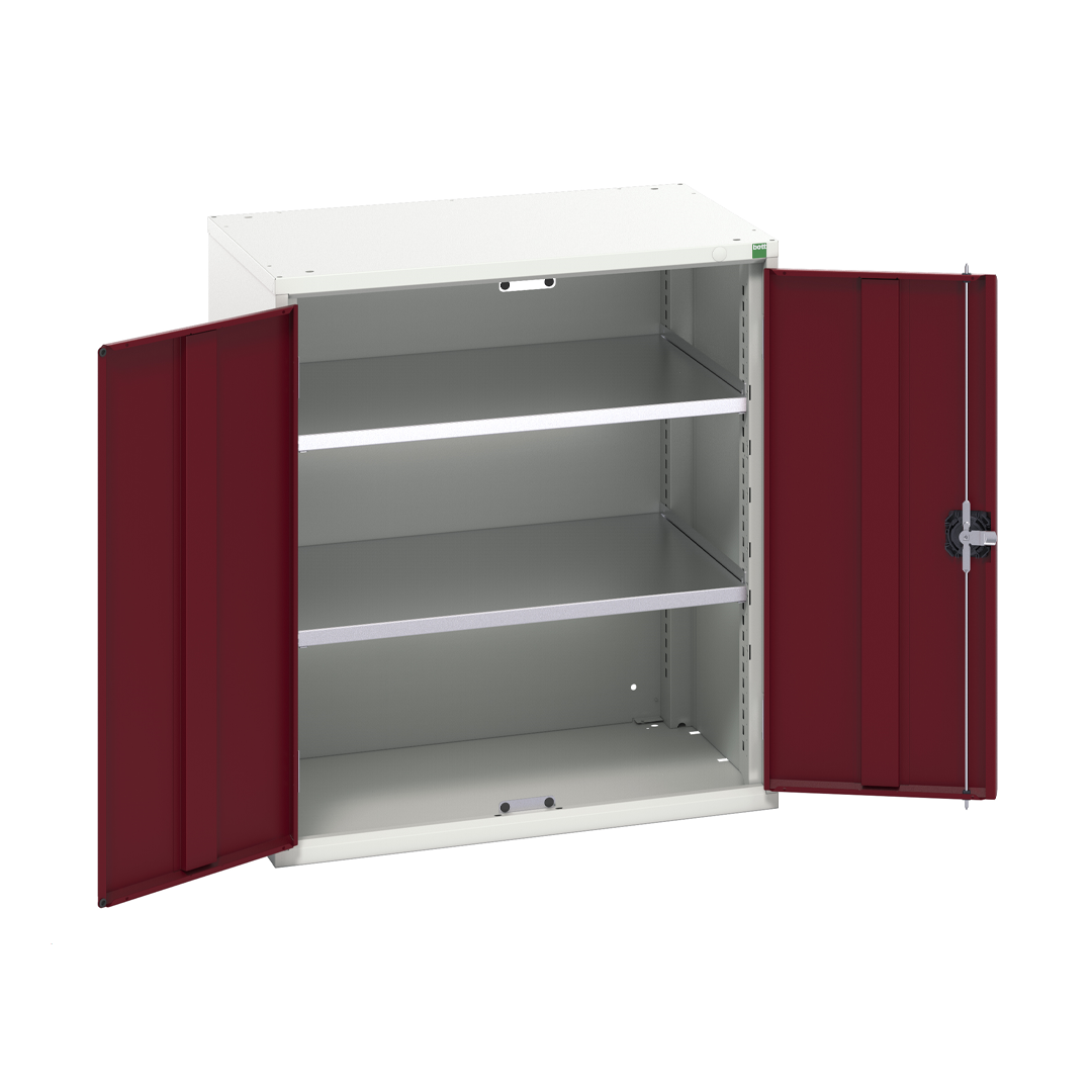 Crimson Red 800mm Wide x 550mm Deep x 900mm High Verso Shelf Cupboard with Plain Doors (Bott)