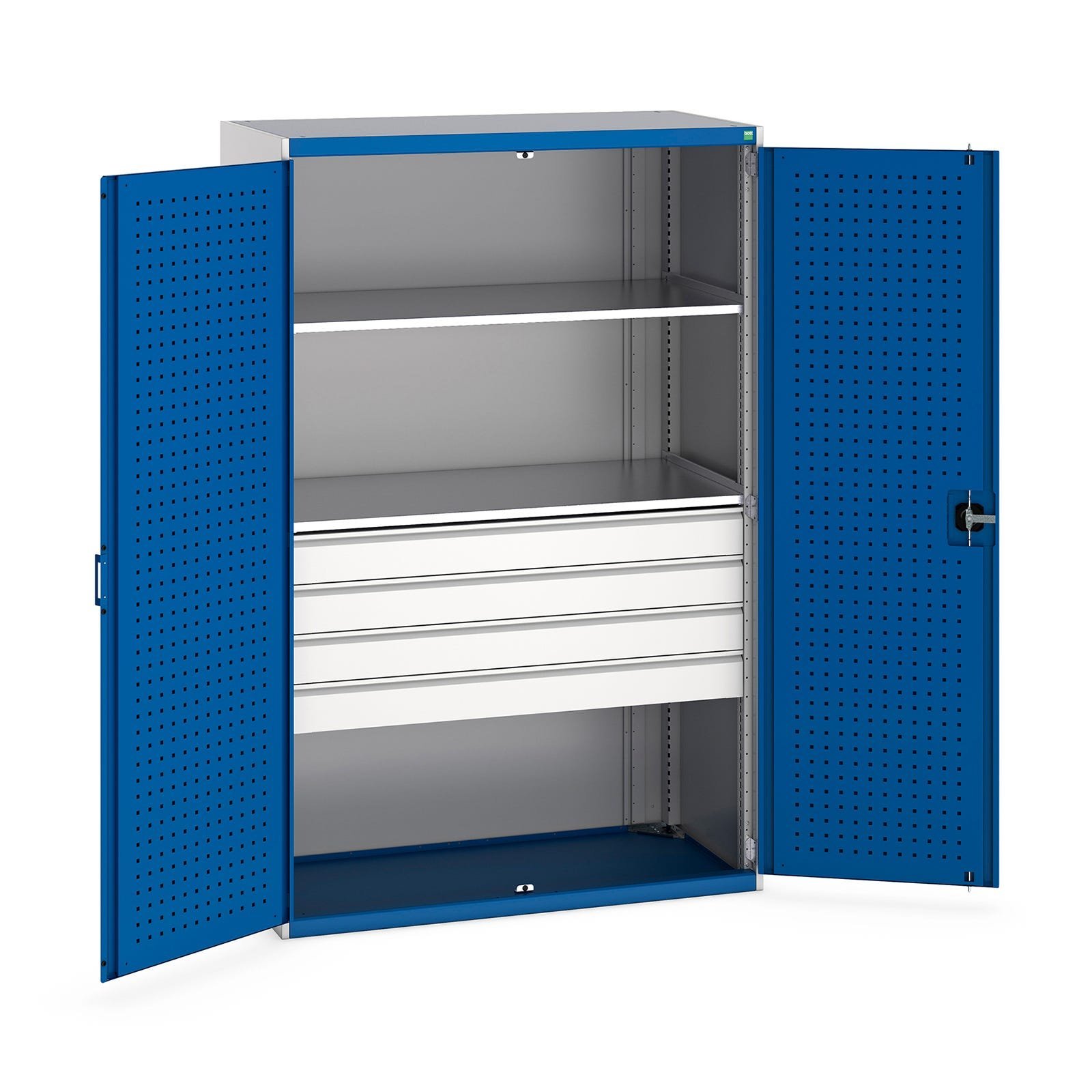 1300mm (w) x 2000mm (d) Kitted Bott Cubio Cupboard (Gentian Blue) - 40022088.11V