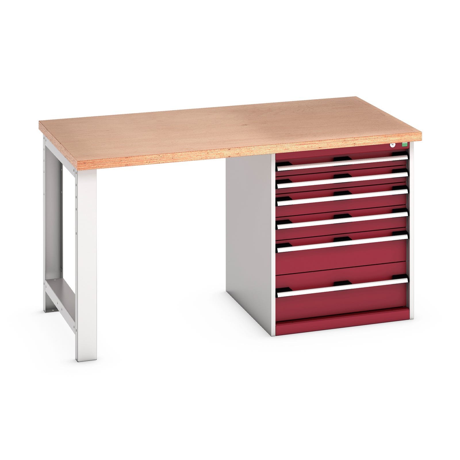 840mm (h) x 1500mm (l) x 900mm (d) Bott Cubio Pedestal Bench (Crimson Red) 41004113.24V