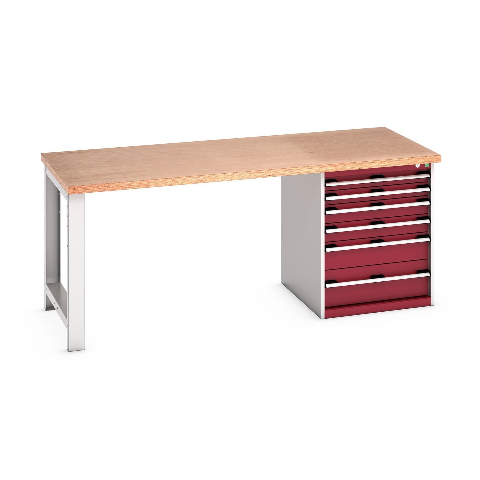 840mm (h) x 2000mm (l) x 900mm (d) Bott Cubio Pedestal Bench (Crimson Red) 41004115.24V