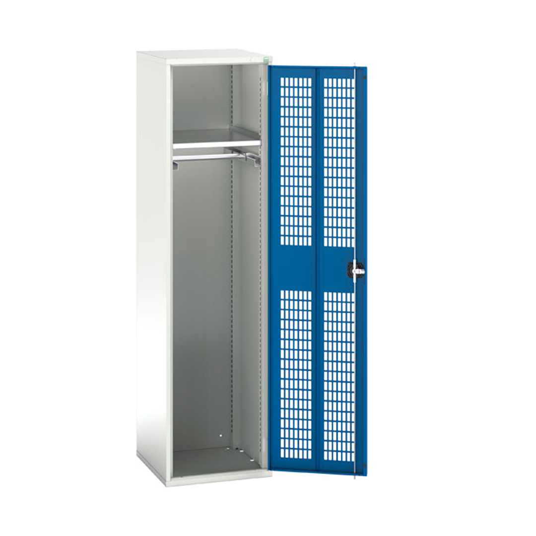 525mm (w) x 2000mm (h) Anthracite Grey Verso Ventilated Door Kitted Cupboard with 1 Shelf and a Ventilated Door (Bott)