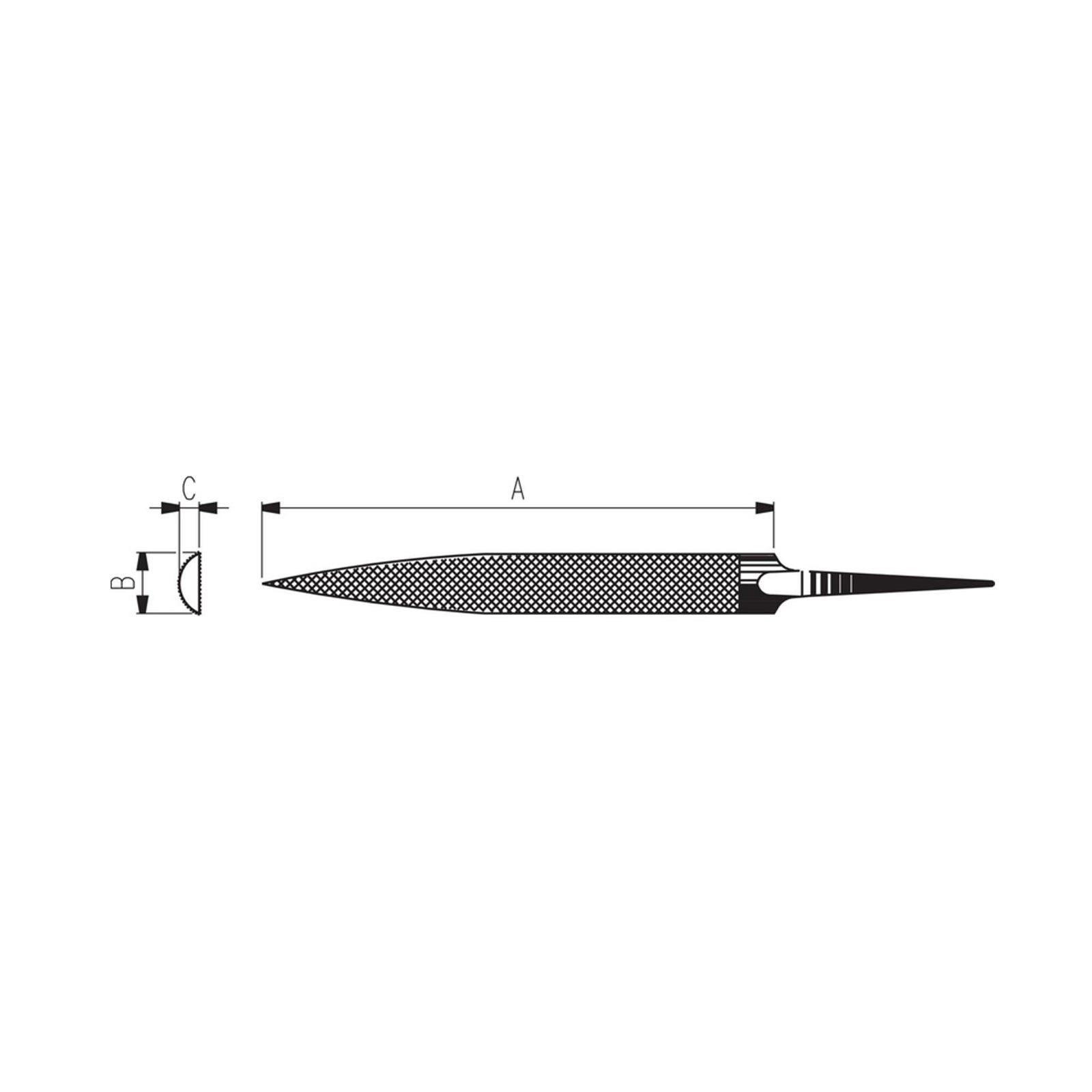 150mm Half Round File with Narrow Point, Cut 2 (Dick)