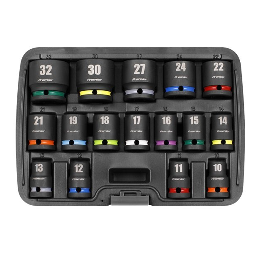 16pc 1/2" Square Drive Impact Socket Set (Sealey)