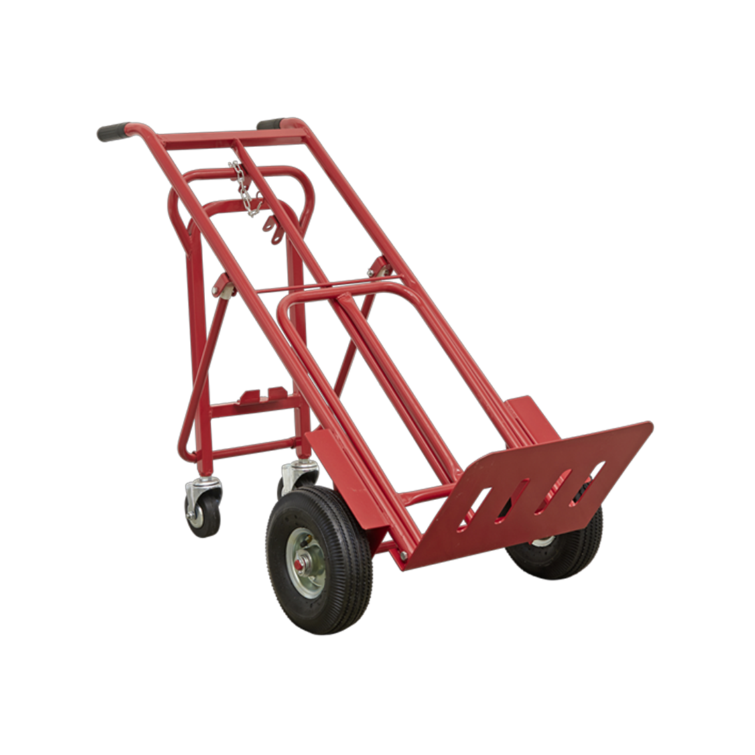 3-in-1 Sack Truck with Pneumatic Tyres, Platform (W x D): 600 x 300/620mm, 250kg Max Capacity (Sealey)