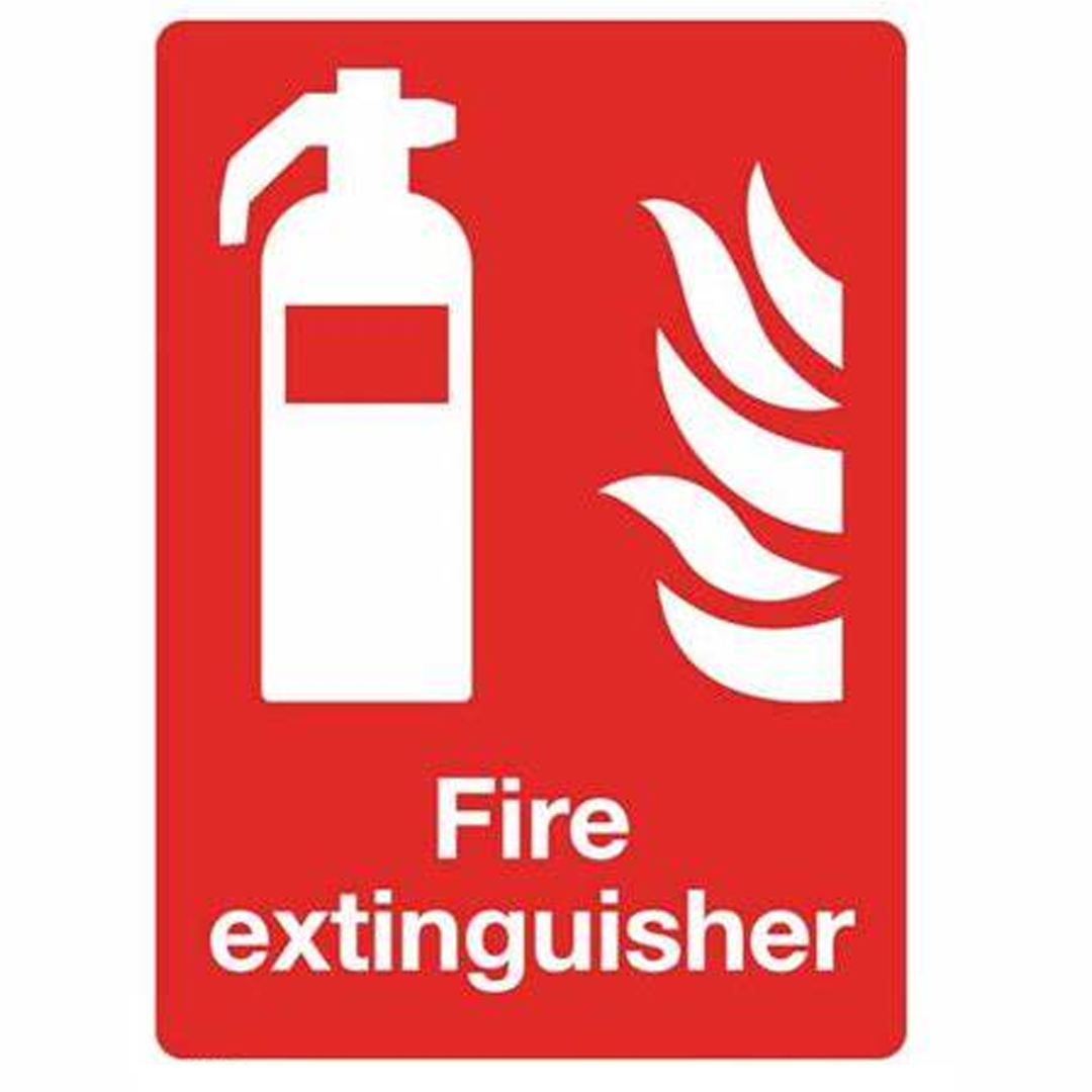 Self-Adhesive Vinyl Fire Extinguisher Safety Sign - 10 Pack (Sealey)