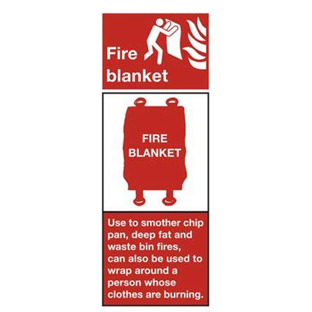 Rigid Plastic Fire Blanket Safety Sign (Sealey)