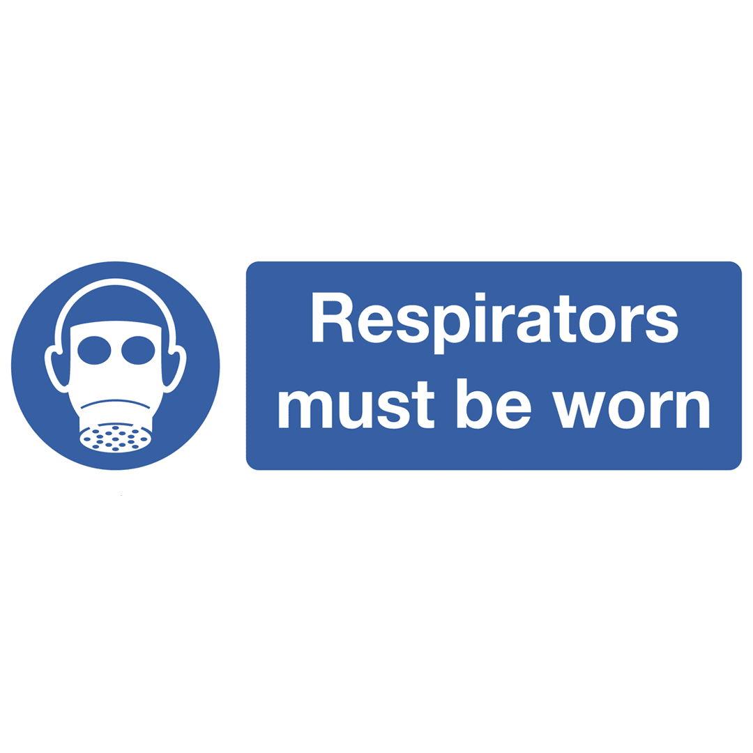Rigid Plastic Respirators Must Be Worn Safety Sign (Sealey)