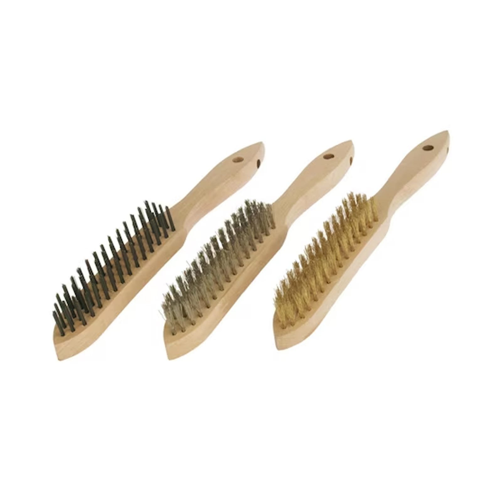 Cast Steel Wire Hand Brushes, 2 rows (Lessmann)